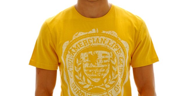 Pánske žlté tričko s potlačou American Life