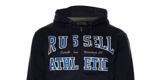 Pánska tmavo modrá mikina Russell Athletic s kapucou