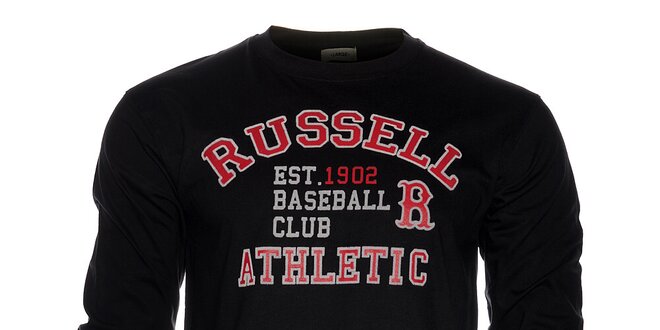 Pánske čierne tričko Russell Athletic s potlačou