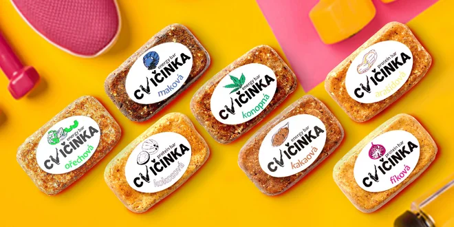 Zdravé vegan tyčinky Cvičinka v 7 príchutiach