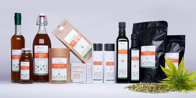 Konopný čaj, sirup, olej, proteín alebo cestoviny