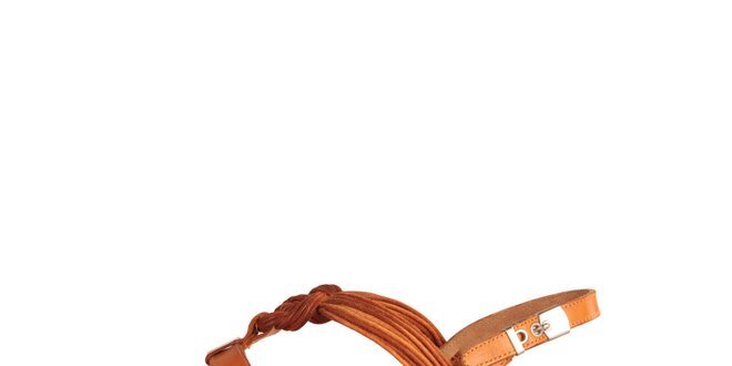 Dámske karamelovo-oranžové kožené sandálky Dr. Scholl