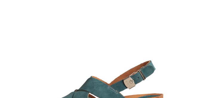 Dámske zelené semišové kožené sandálky Dr. Scholl