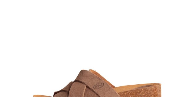 Dámske hnedé sandálky s vysokou platformou Dr. Scholl