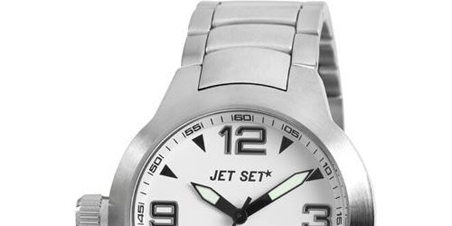 Oceľové hodinky Jet Set s bielym ciferníkom
