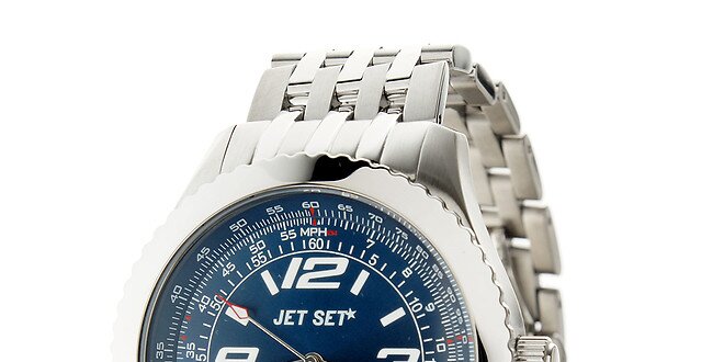 Pánske oceľové hodinky Jet Set s tmavo modrým ciferníkom