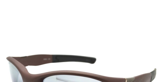 Hnedé športové okuliare Timberland s modrými sklíčkami
