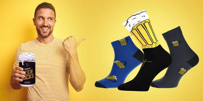 Pivné ponožky v darčekovej plechovke: 5 druhov