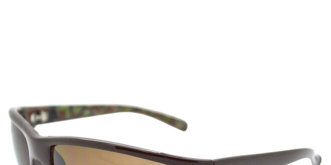 Hnedo-zelené slnečné okuliare s hnedými sklami Timberland