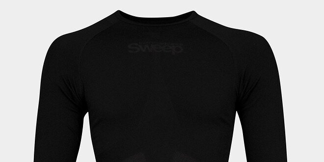 Pánske čierne bezšvové tričko Sweep s dlhým rukávom