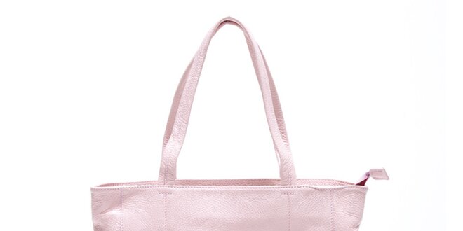 Dámska jemne ružová kožená kabelka Carla Ferreri