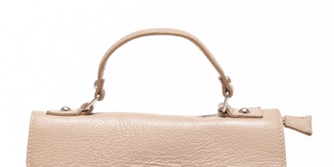 Dámska béžová kabelka s odopínateľným popruhom Carla Ferreri
