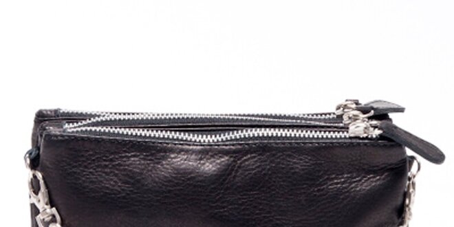 Dámska čierna listová kabelka s retiazkou Carla Ferreri