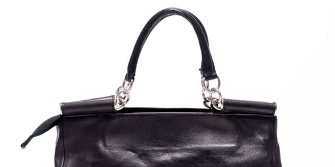 Dámska čierna retro kabelka s popruhom Carla Ferreri