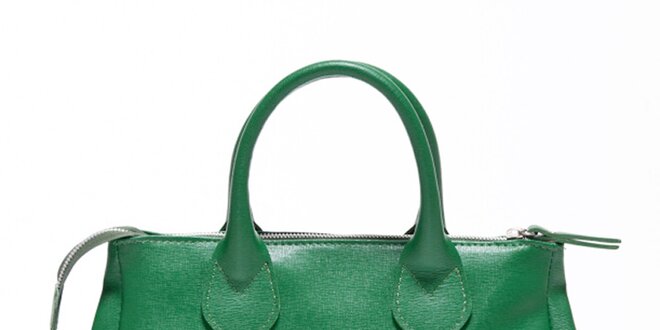 Dámska smaragdovo zelená kožená kabelka Carla Ferreri