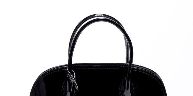 Dámska čierna lakovaná kabelka Carla Ferreri