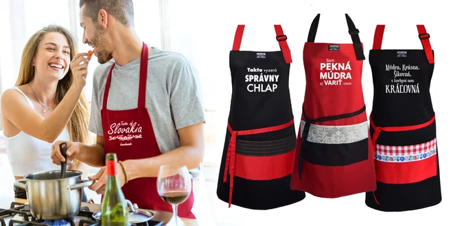 Šikovné zástery s vtipnými hláškami