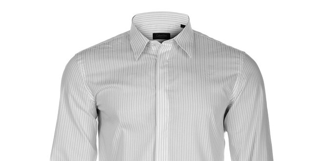 Pánska košeľa Calvin Klein s úzkým  šedivým prúžkom