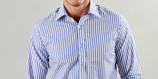 Pánska modro prúžkovaná košeľa Marcel Massimo