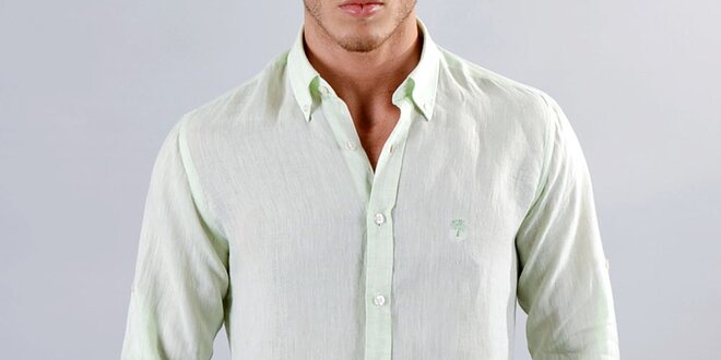 Pánska zelená ľanová košeľa Marcel Massimo