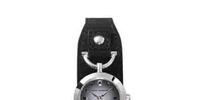 Dámske náramkové hodinky Tom Tailor s čiernym koženým remienkom