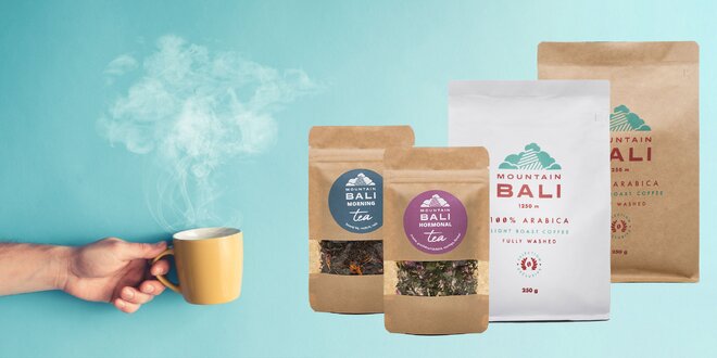 100 % prírodné čaje a kávy priamo z Bali!