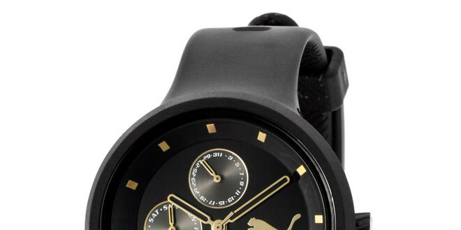 Dámske čierne plastové analogové hodinky Puma