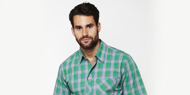 Pánska šedo-zelená kostkovaná košeľa Dickies