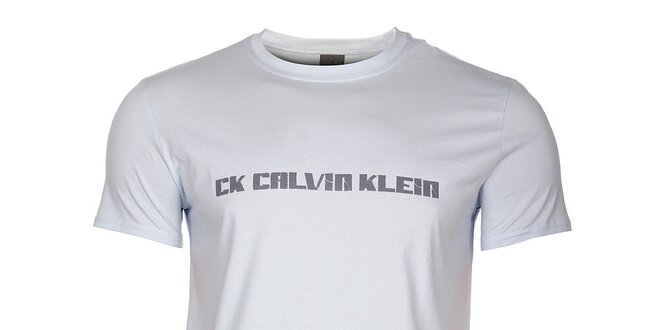 Pánske svetlo modré tričko Calvin Klein s potlačou