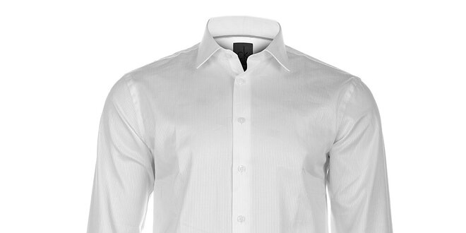 Pánska biela košeľa Calvin Klein s jemným prúžkom