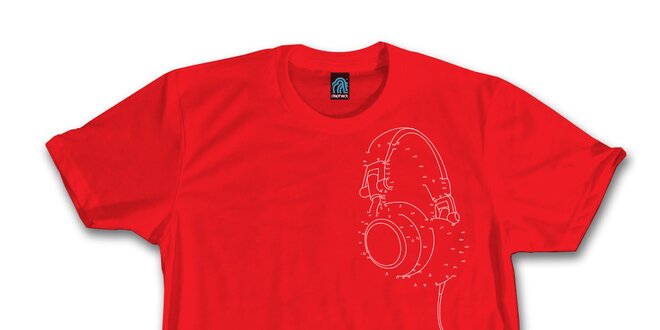 Pánske červené tričko so sluchátkovou hádankou Dephect