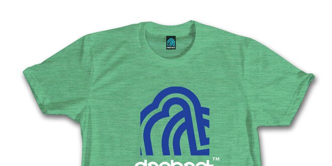Pánske zelené tričko s modrým potiskom Dephect
