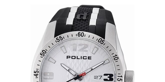 Pánske analógové hodinky s bielym ciferníkom Police