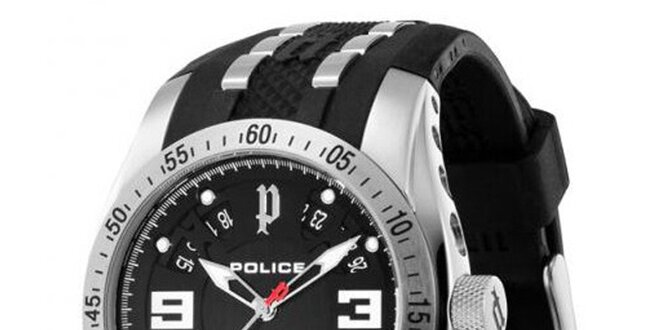Pánske analógové hodinky s čiernym ciferníkom Police
