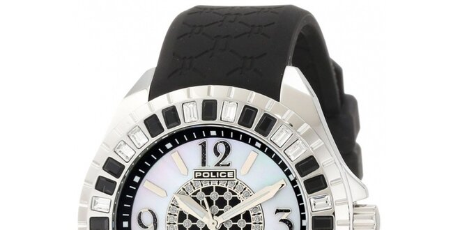 Dámske analógové hodinky s čiernym remienkom Police