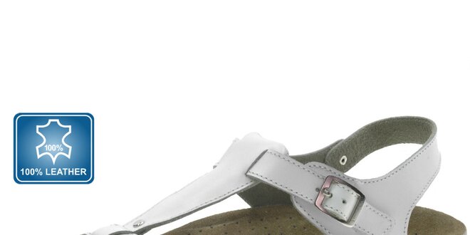 Dámske biele kožené sandále Beppi
