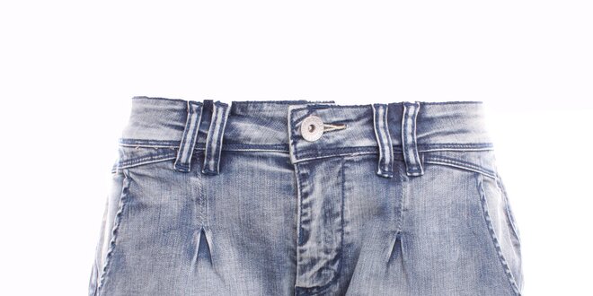 Dámske džínsové minikraťasky Exe Jeans s vyhrnutými nohavicami