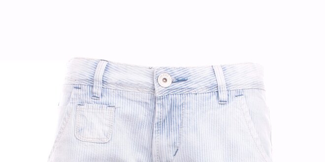 Dámske modro-biele pruhované minikraťasy Exe Jeans