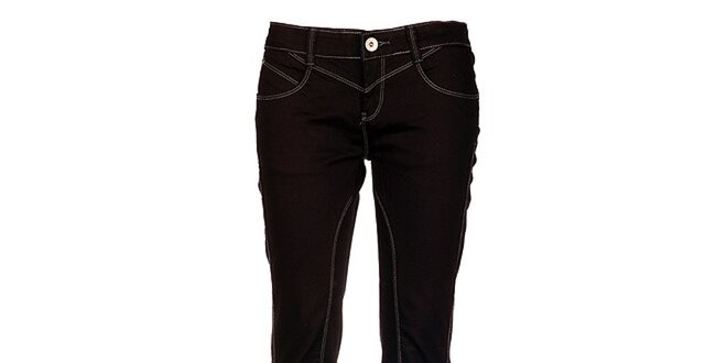 Dámske úzke čierne džínsy s prešívaním Exe