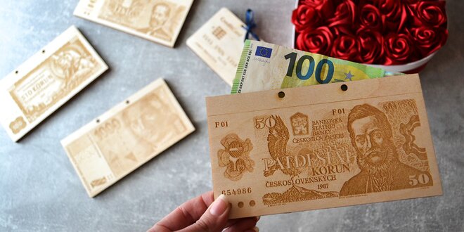 Drevené obálky na darovanie peňazí slovenskej výroby
