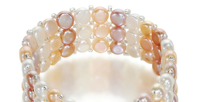 Dámsky trojfarebný perlový náramok Orchira