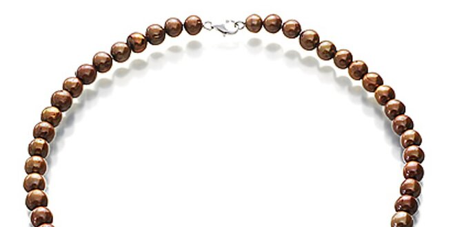 Dámsky náhrdelník s čokoládovo hnedými perlami Orchira