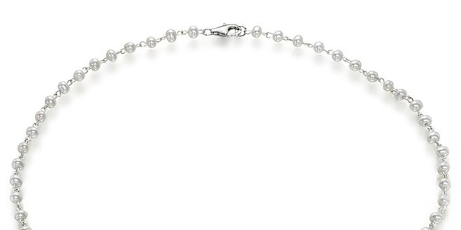 Dámsky biely perlový náhrdelník Orchira s tromi veľkými perlami