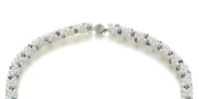 Dámsky perlový náhrdelník z bielych a tmavých perál Orchira