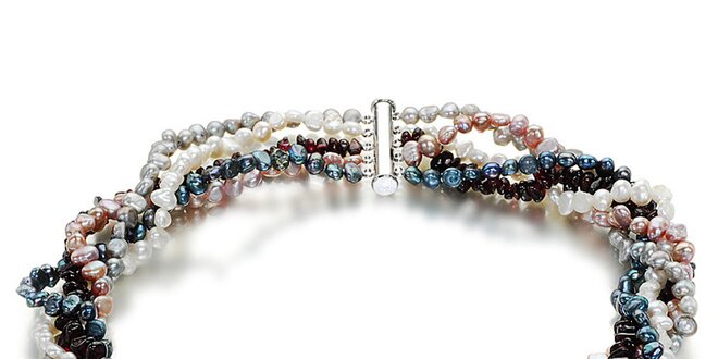 Farebný perlový náhrdelník Orchira