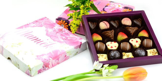 Pralinky z belgickej čokolády v darčekovej bonboniére