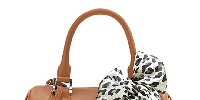Hnedá kufríková kabelka Belle & Bloom s ozdobnou šatkou