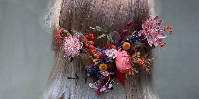 Handmade kvetinové vlásenky, hrebienky a čelenky