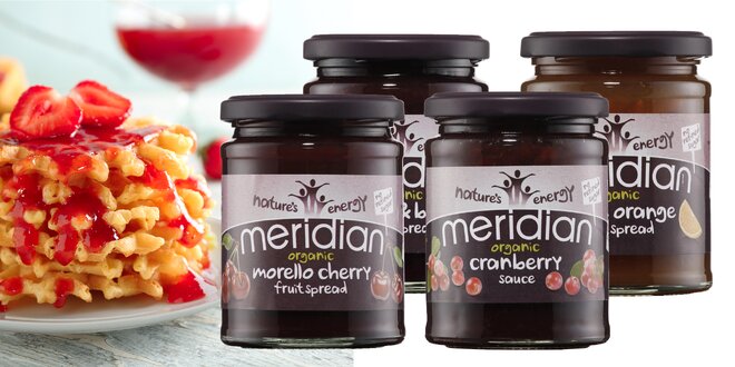 Kvalitné BIO džemy a marmelády Meridian: 10 druhov