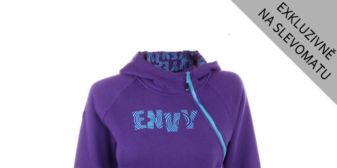 Dámska fialová mikina Envy s asymetrickým zipsom